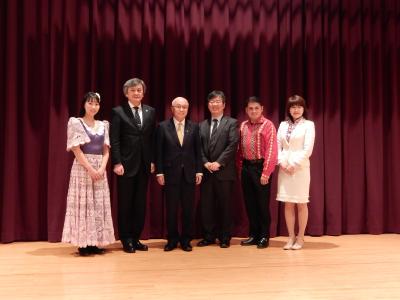 LtoR: Ms Matsuki, Pres Hasebe, AMB Toyotoshi, Exec Dir Nakamura, Mr Enrique Carrera, Prof Fujikake