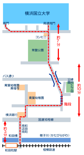 和田町駅前からの地図