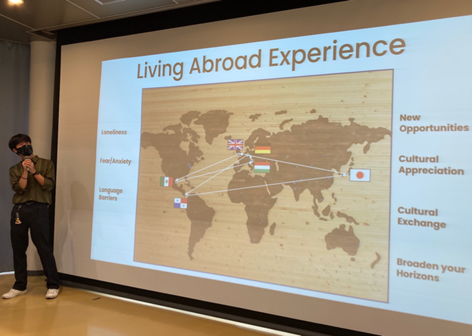Mr. Hatayama presented his experience of living abroad