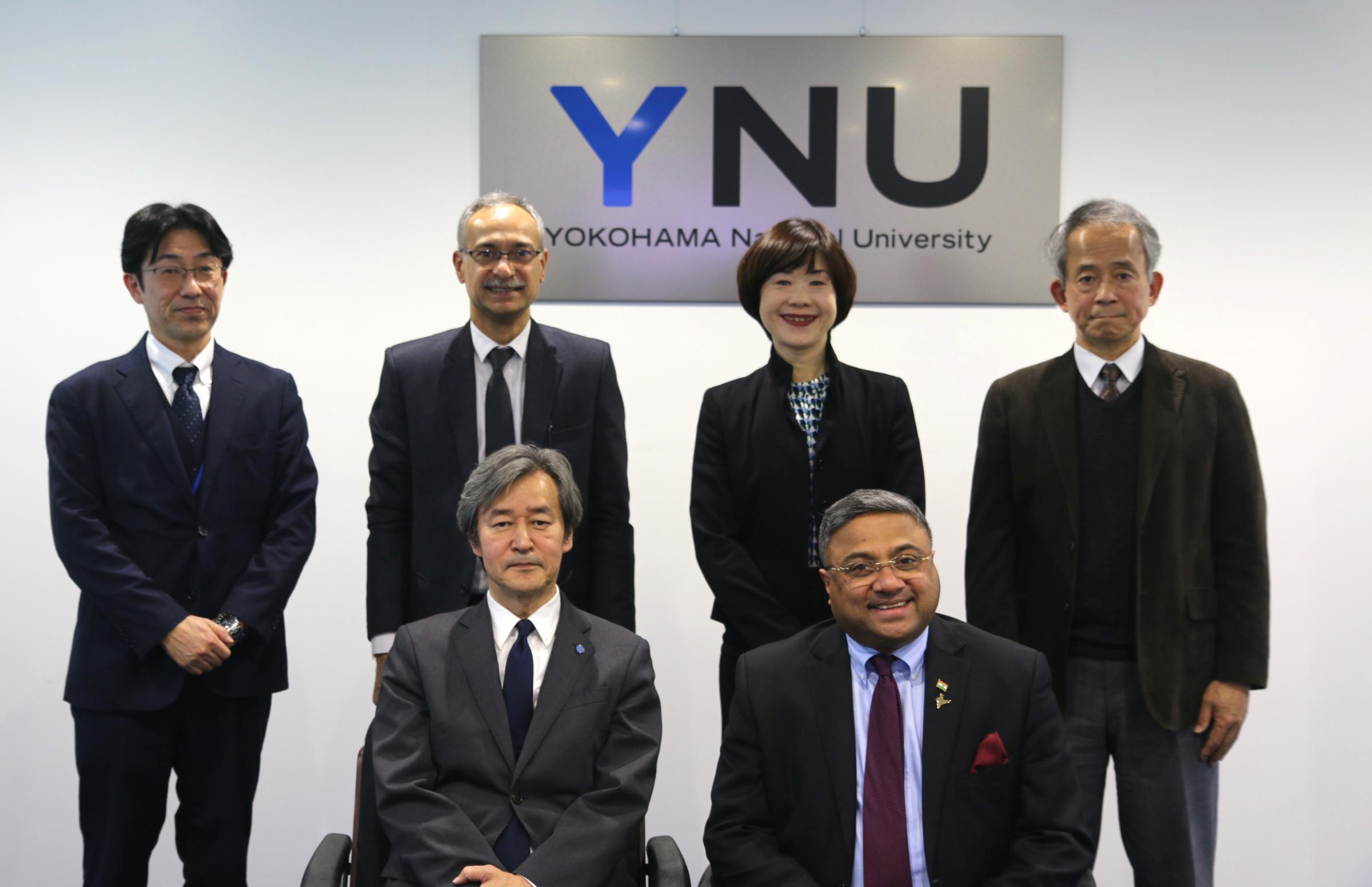 President Umehara (Front left) ,    H.E.Mr. Sibi George (Front right)