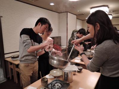 Taking soup stock with kelp and dried bonito shavings