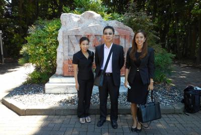 Campus Tour, in Front of YNU Monument