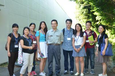  a photo taken in front of the large water tank