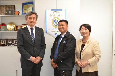 From Left to Right, President Hasebe, Dean Rajemi, Associate Professor Andrade