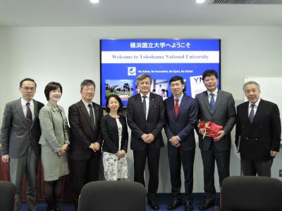 The third from right UNDP Director Xu, the forth President Hasebe 