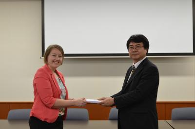 Left) Ms. Sharon Bignell Right) Professor Motonari Tanabu
