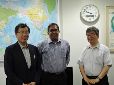 From Left: Prof. Fujino, Prof. Subramaniam, and Executive Director Nakamura