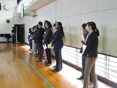 Observing the school assembly