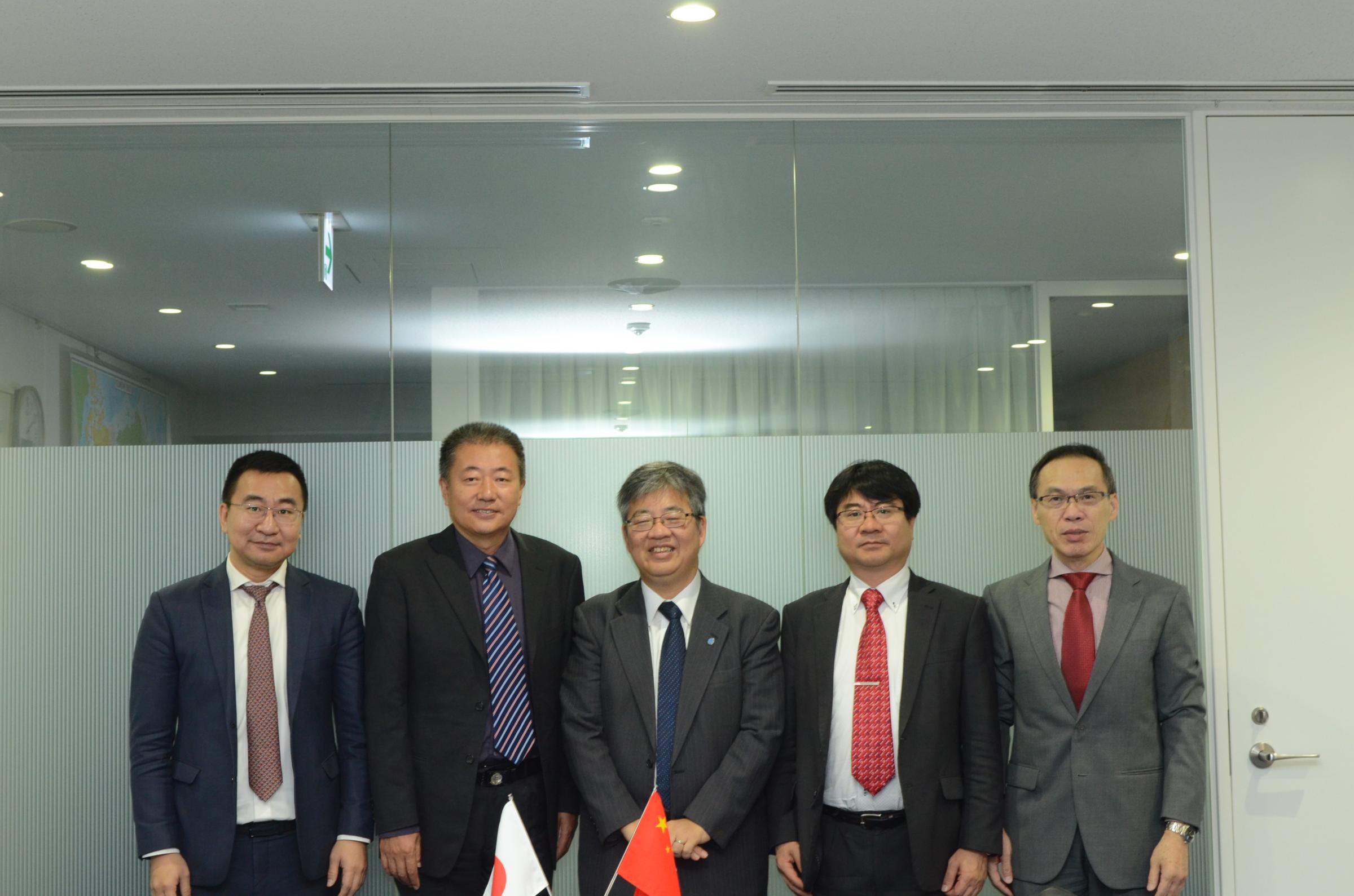 From Left, Director Qu, Prof. Zhou, VP  Nakamura, Prof. Tanabu, Prof. Xu