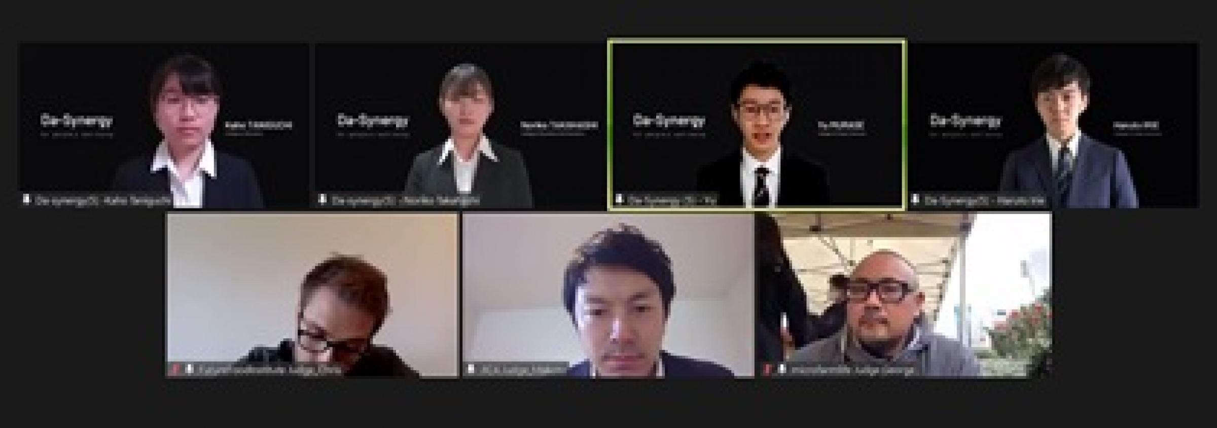 ２位　Da-Synergy　発表後の審査員による質疑に応える様子