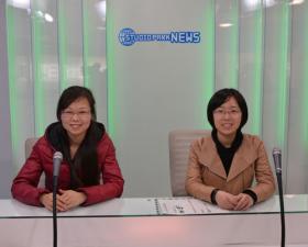 Experiencing TV Newscaster at NHK Studio Park