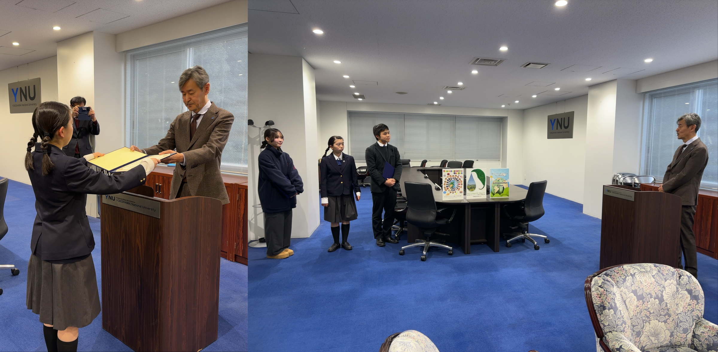 賞状授与　　　　　　　　 　　　　　　　　　　　学長挨拶